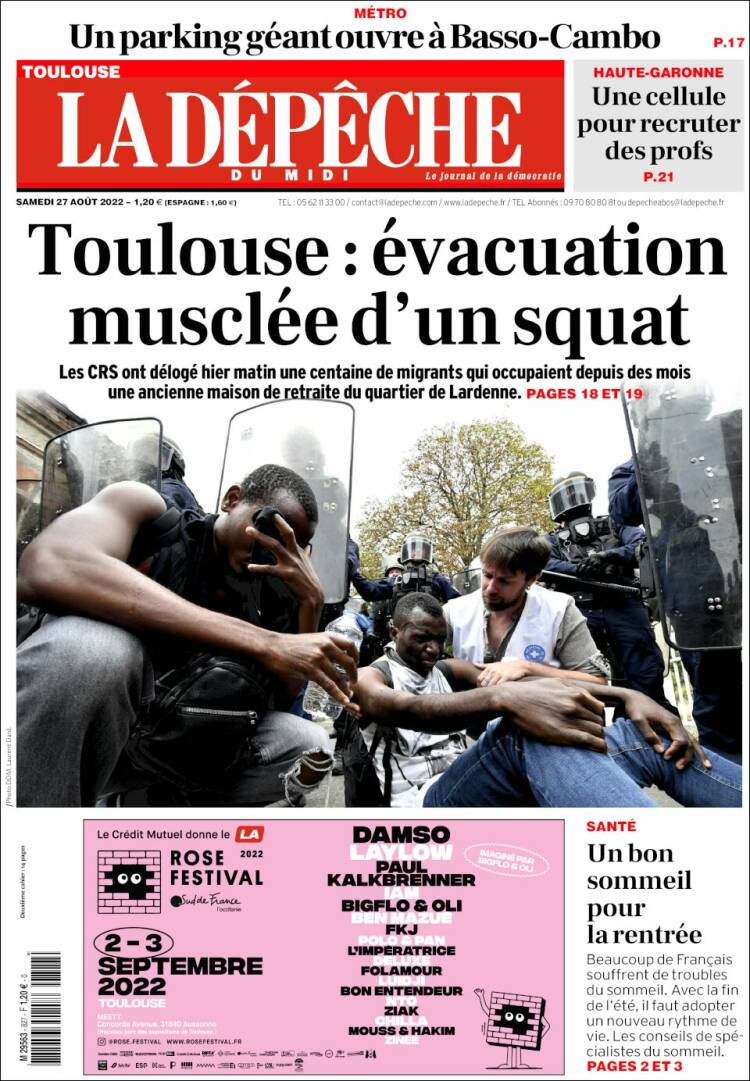 Portada de La Dépêche du Midi (France)