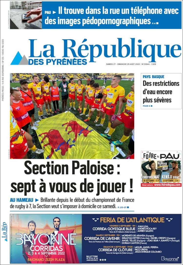 Portada de La République des Pyrénées (France)