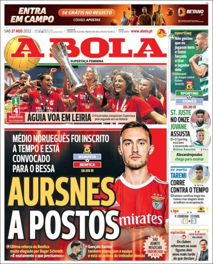 Portada de A Bola (Portugal)