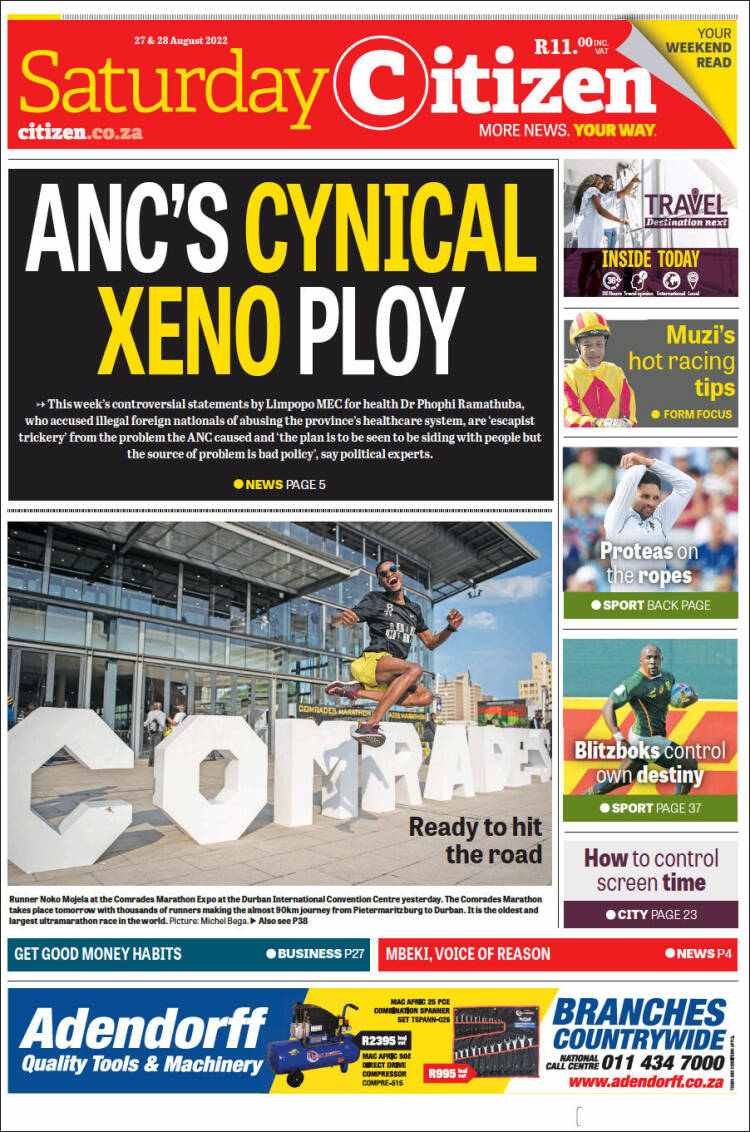 Portada de The Citizen (Sud&aacute;frica)