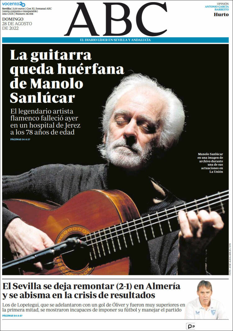 Portada de ABC - Sevilla (España)