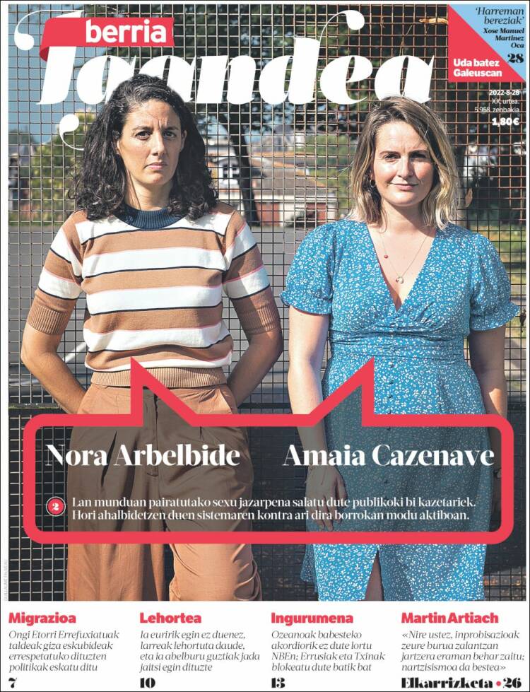 Portada de Berria (España)