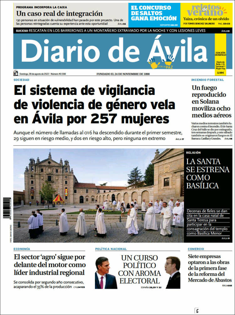 Portada de Diario de Ávila (España)
