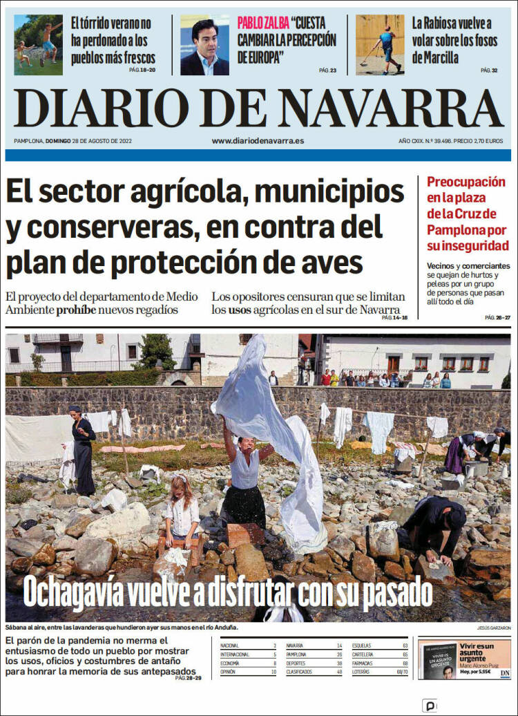 Portada de Diario de Navarra (España)