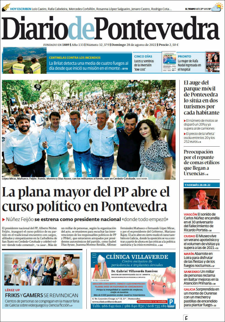 Portada de Diario de Pontevedra (España)