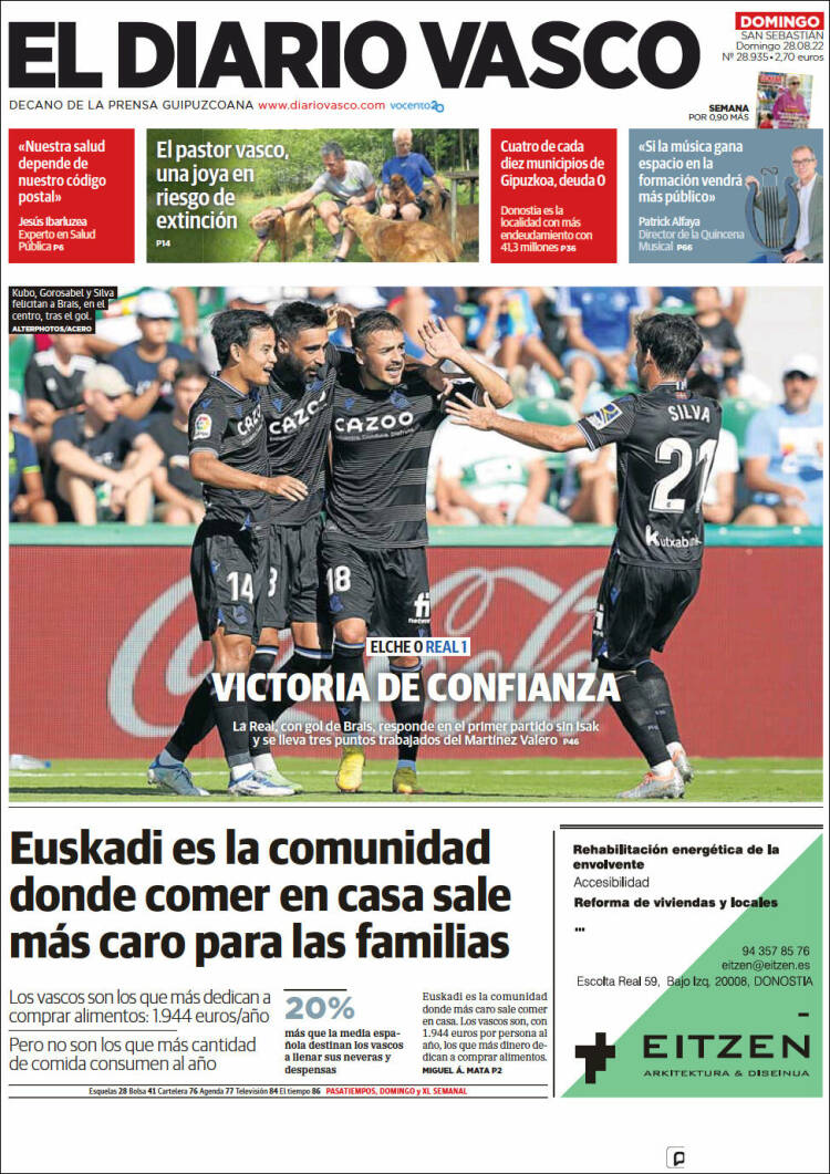 Portada de Diario Vasco (España)