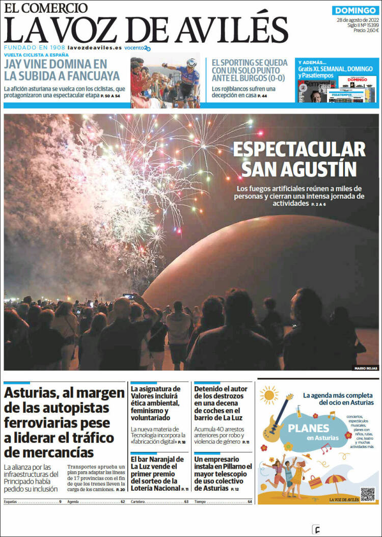 Portada de El Comercio - Avilés (España)