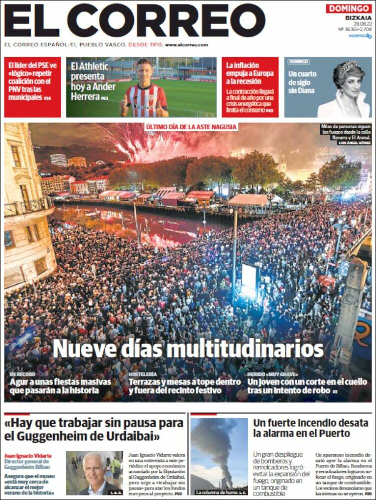 Portada de El Correo (España)