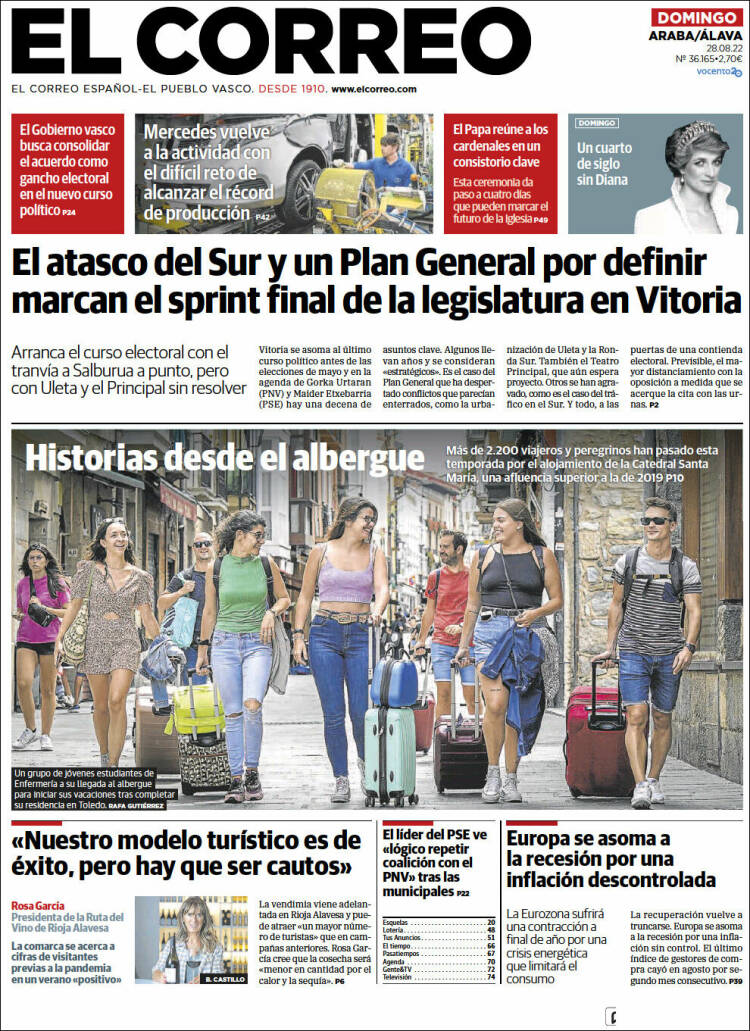 Portada de El Correo - Álava (España)