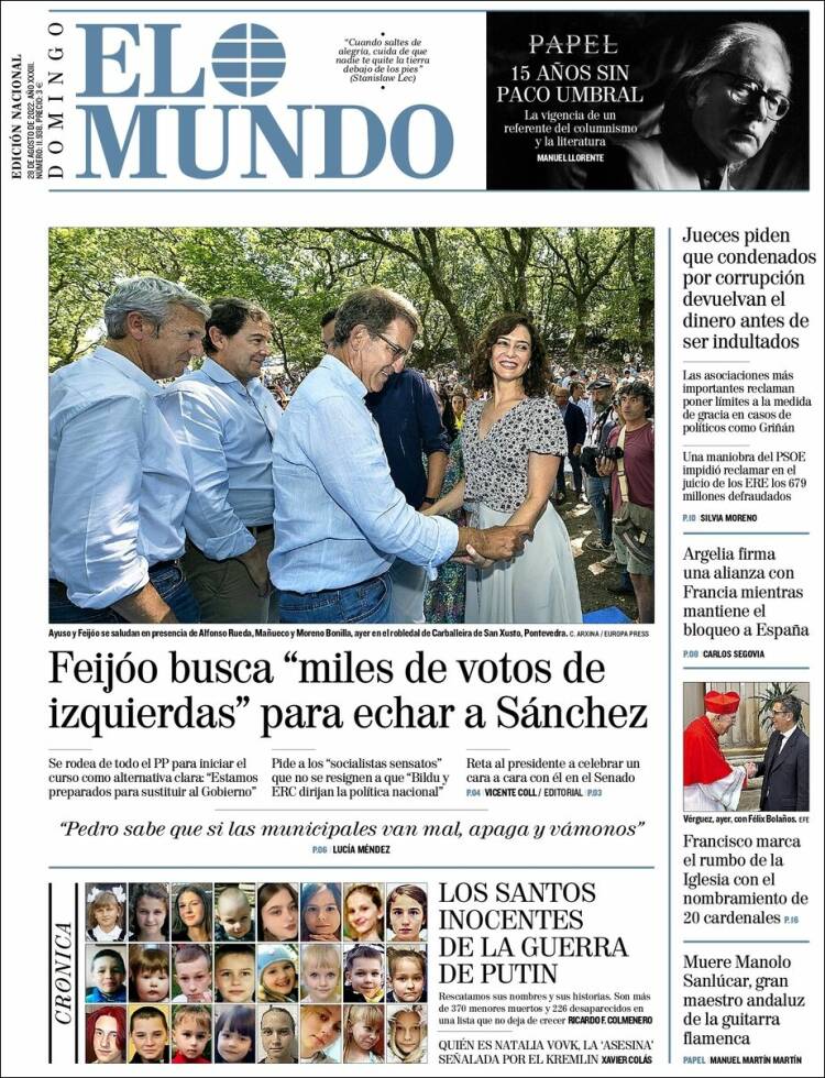 Portada de El Mundo (España)