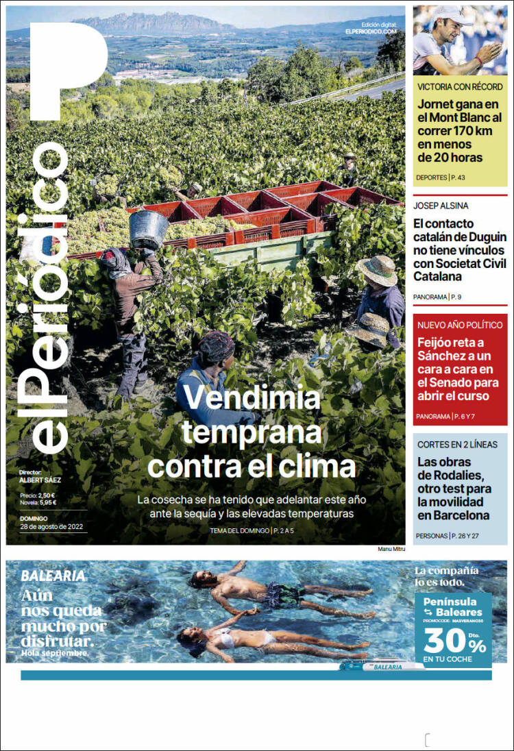 Portada de El Periódico (España)