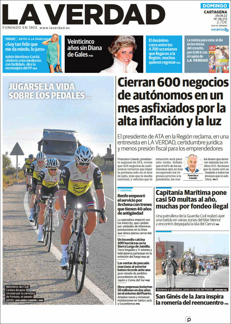 Portada de La Verdad de Cartagena (España)