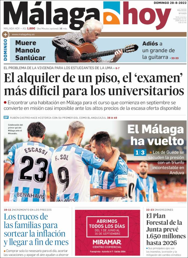 Portada de Málaga Hoy (España)
