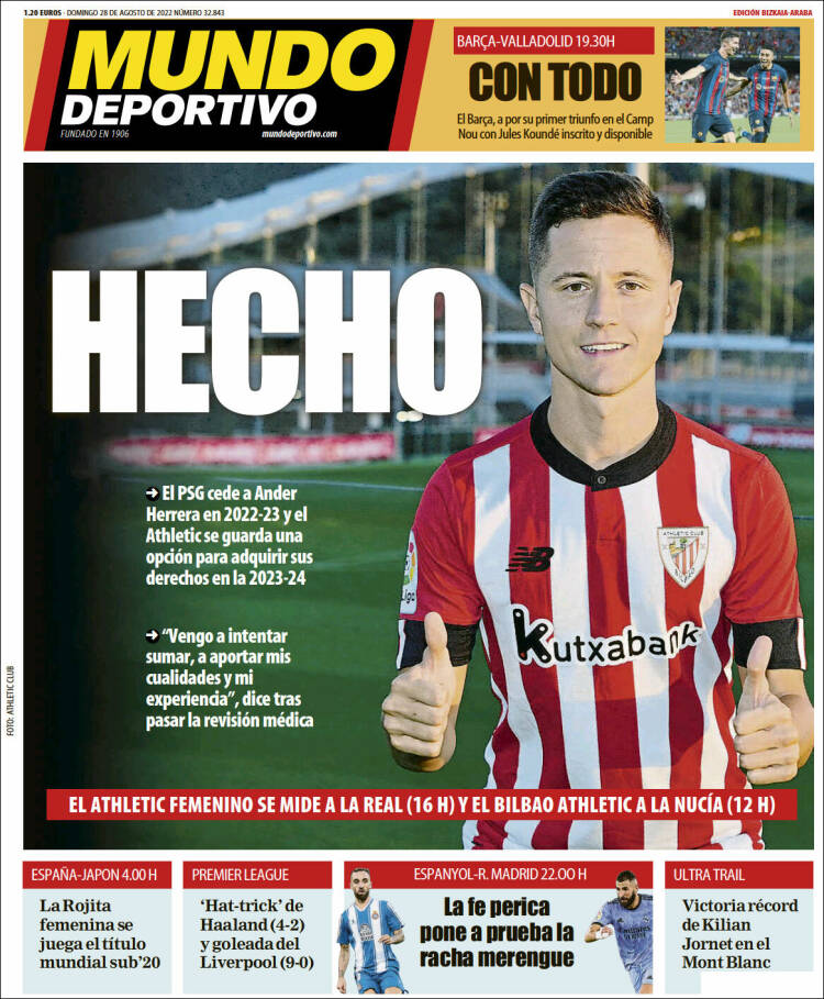 Portada de Mundo Deportivo Bizkaia (España)
