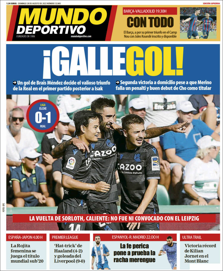 Portada de Mundo Deportivo Gipuzkoa (España)