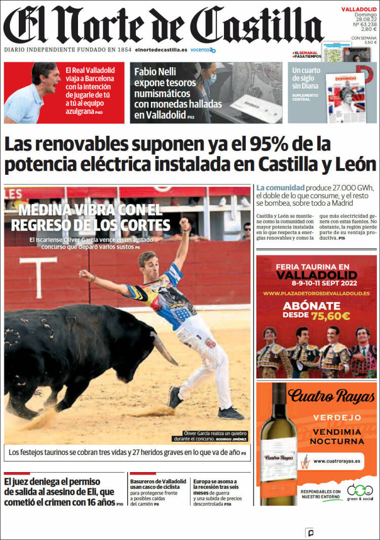 Portada de Norte de Castilla - Valladolid (España)