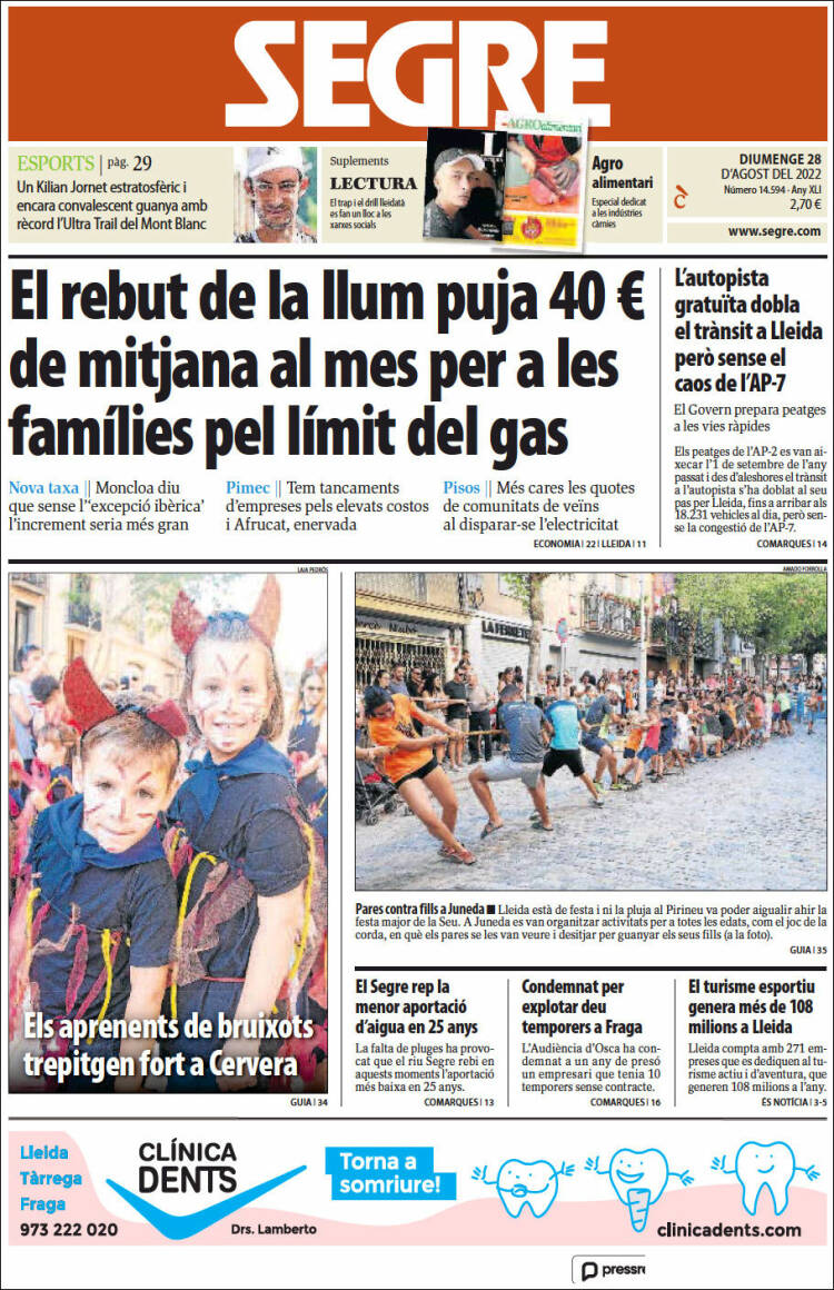 Portada de Segre (España)