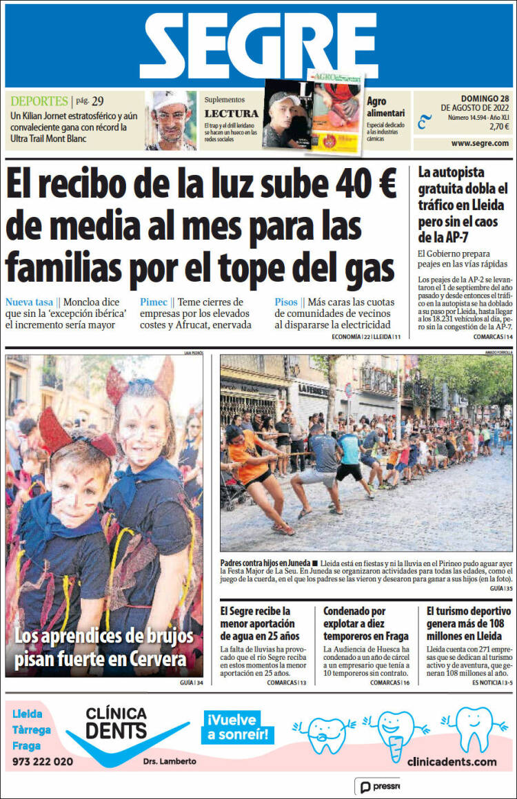 Portada de Segre  (España)