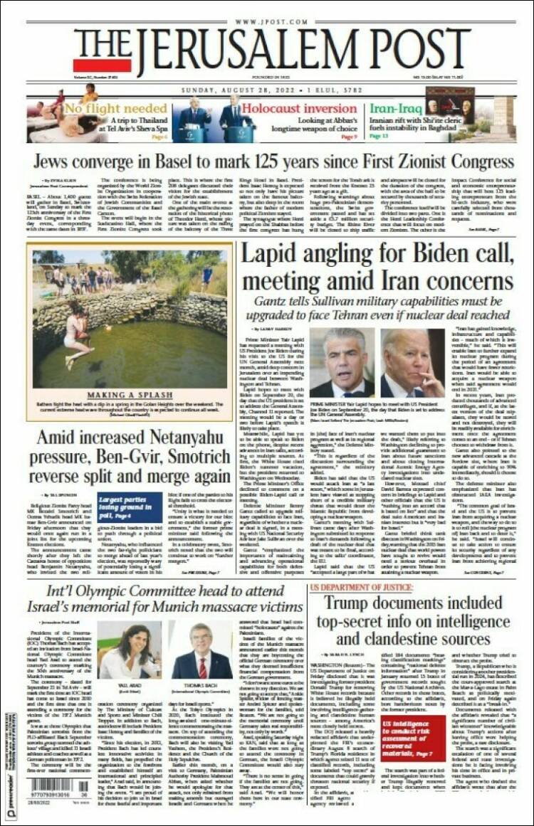 Portada de The Jerusalem Post (Isra&euml;l)