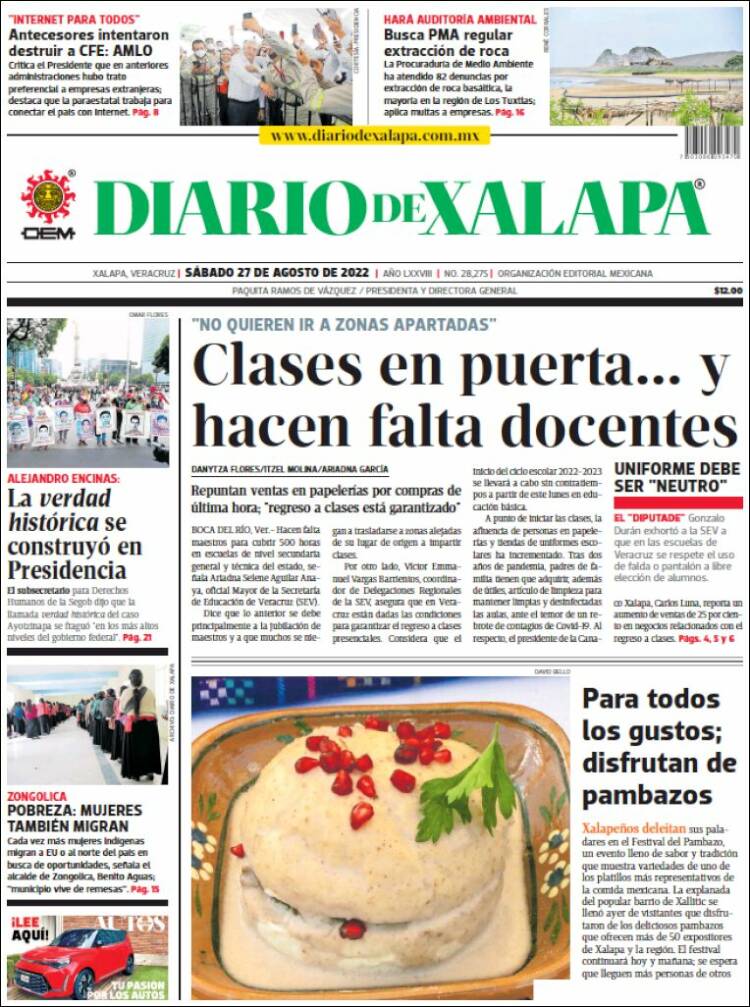 Portada de Diario de Xalapa (México)