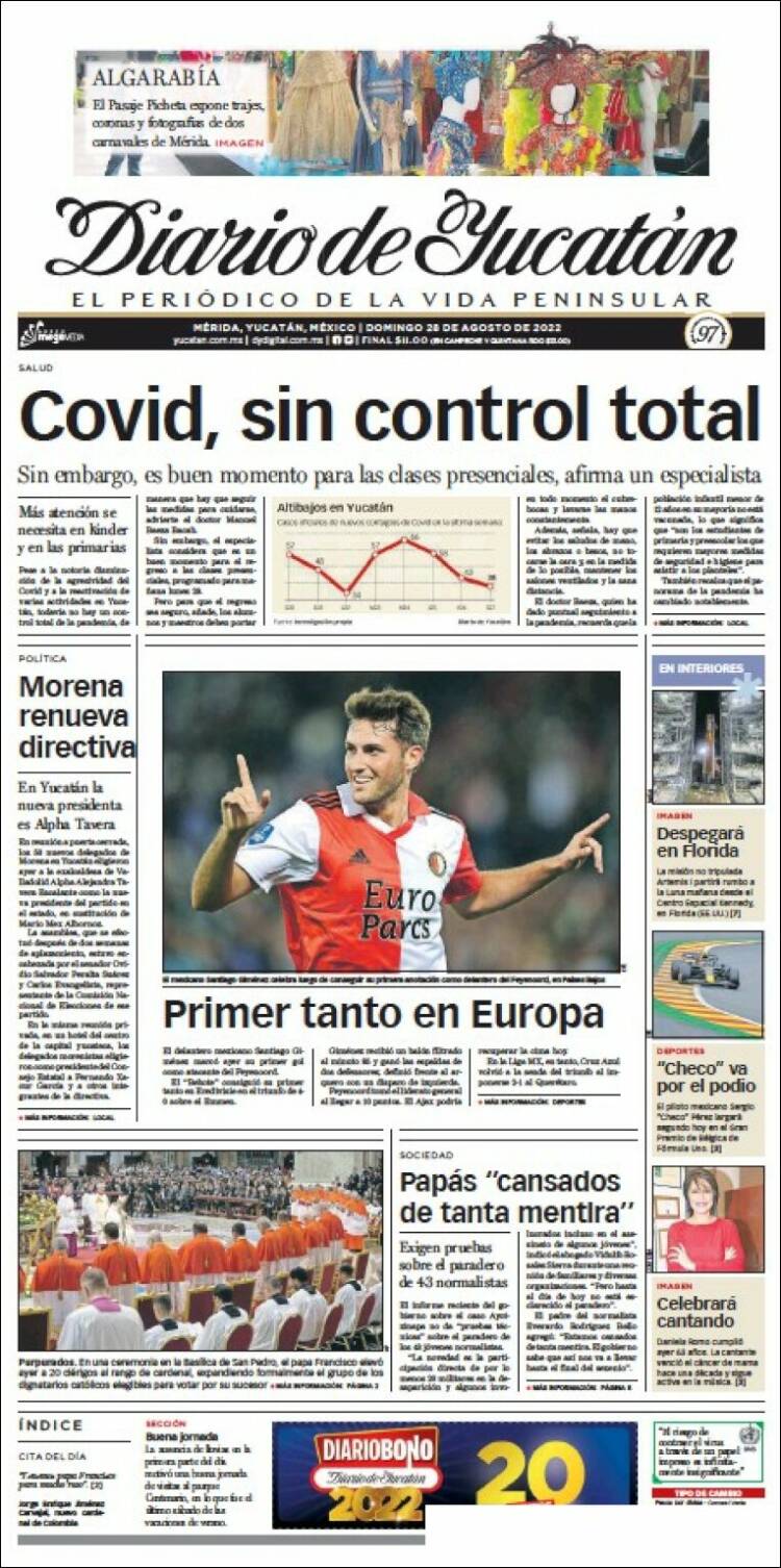 Portada de Diario de Yucatán (México)