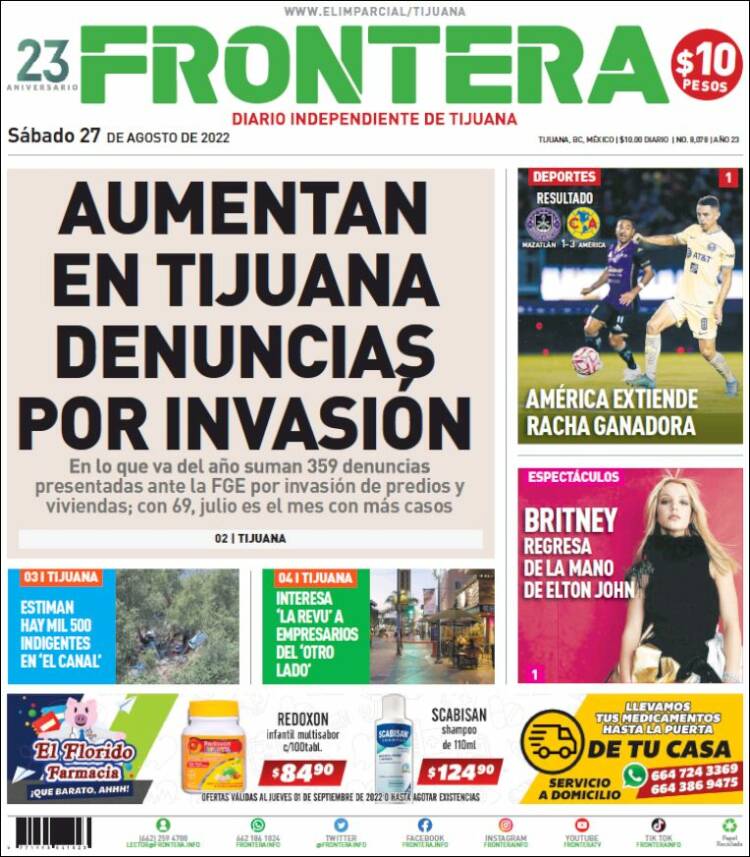 Portada de Frontera (México)