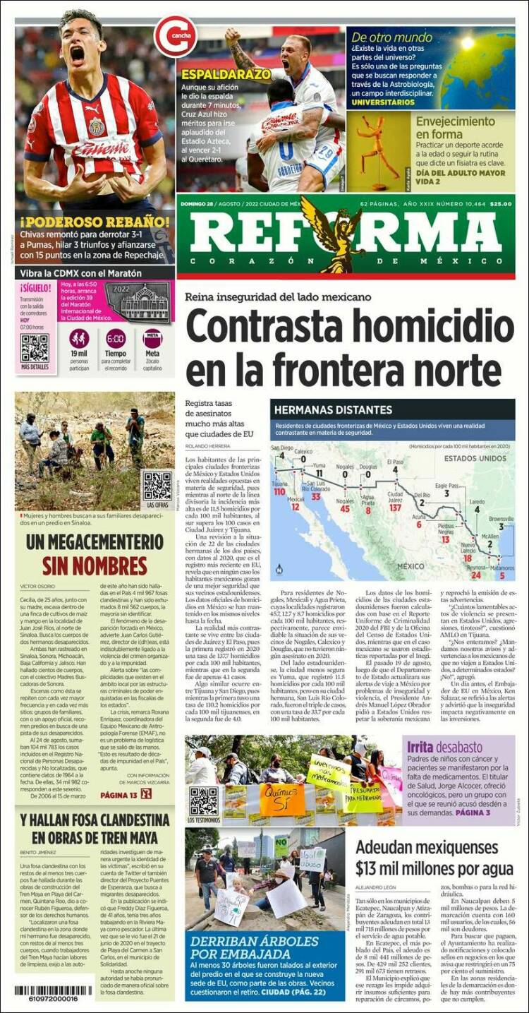 Portada de Reforma (México)