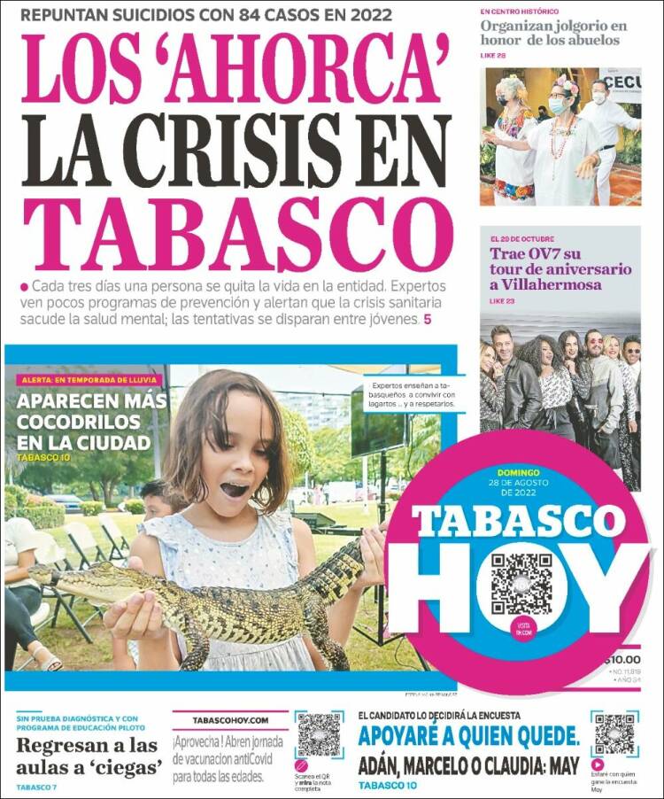 Portada de Tabasco Hoy (México)