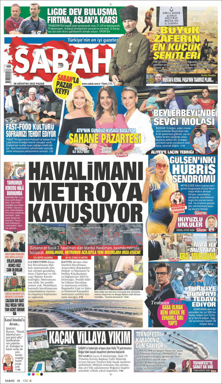 Portada de Sabah (Turquie)