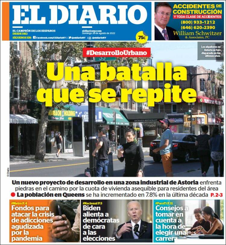 Portada de El Diario NY (USA)