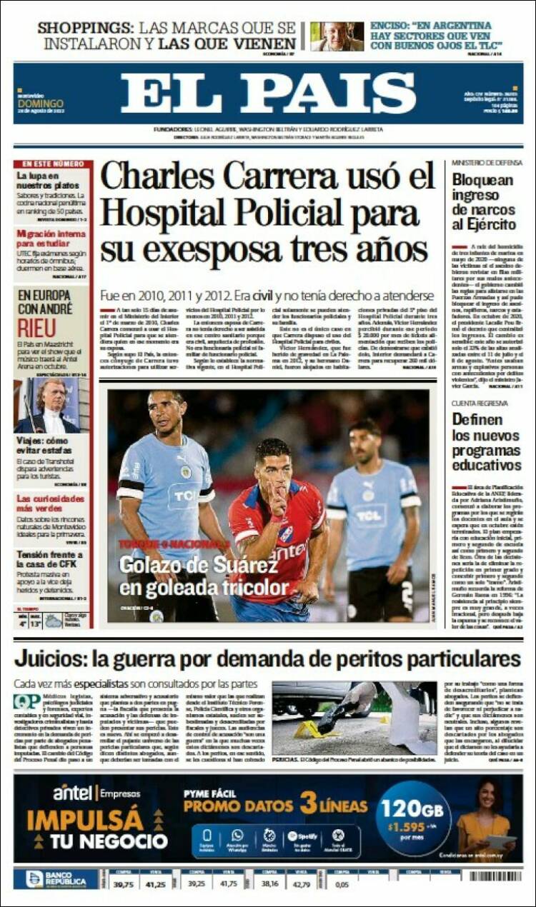 Portada de El País (Uruguay)