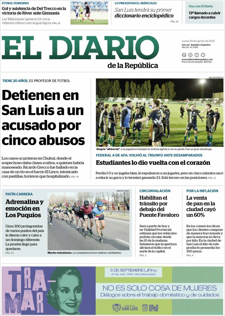 Portada de Diario de la República (Argentina)