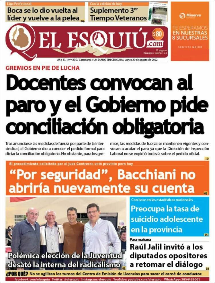 Portada de El Esquiu (Argentina)