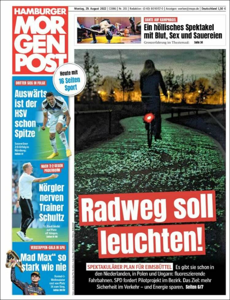 Portada de Hamburger Morgenpost  (Alemania)