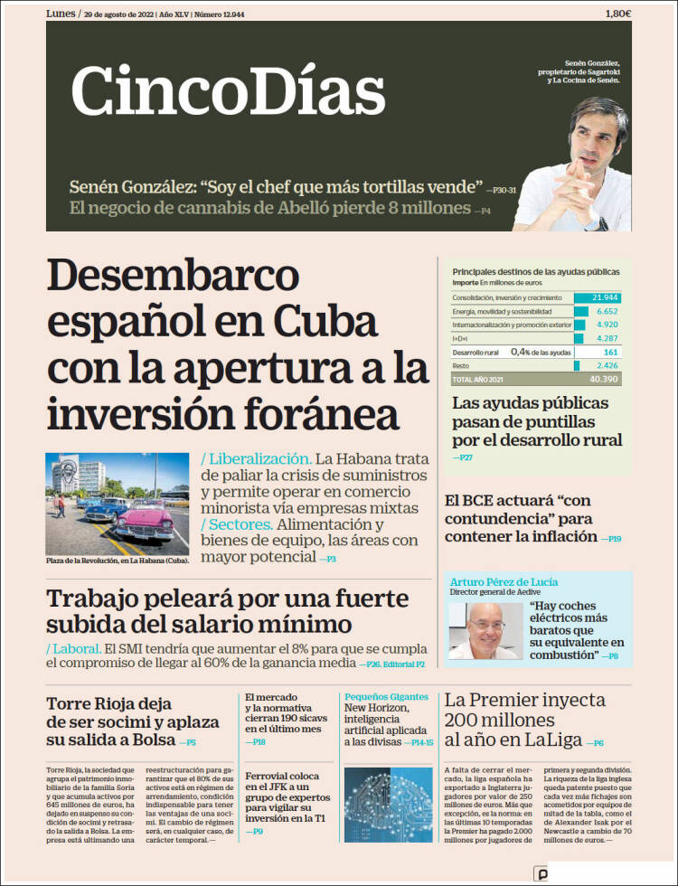 Portada de Cinco Días (Espa&ntilde;a)