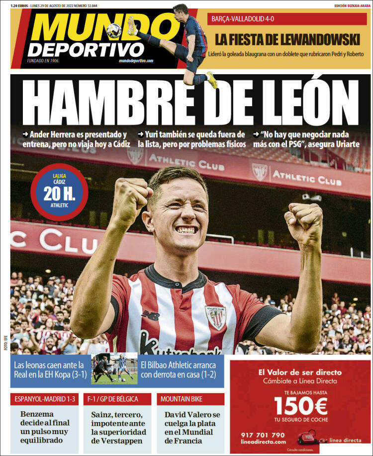 Portada de Mundo Deportivo Bizkaia (España)
