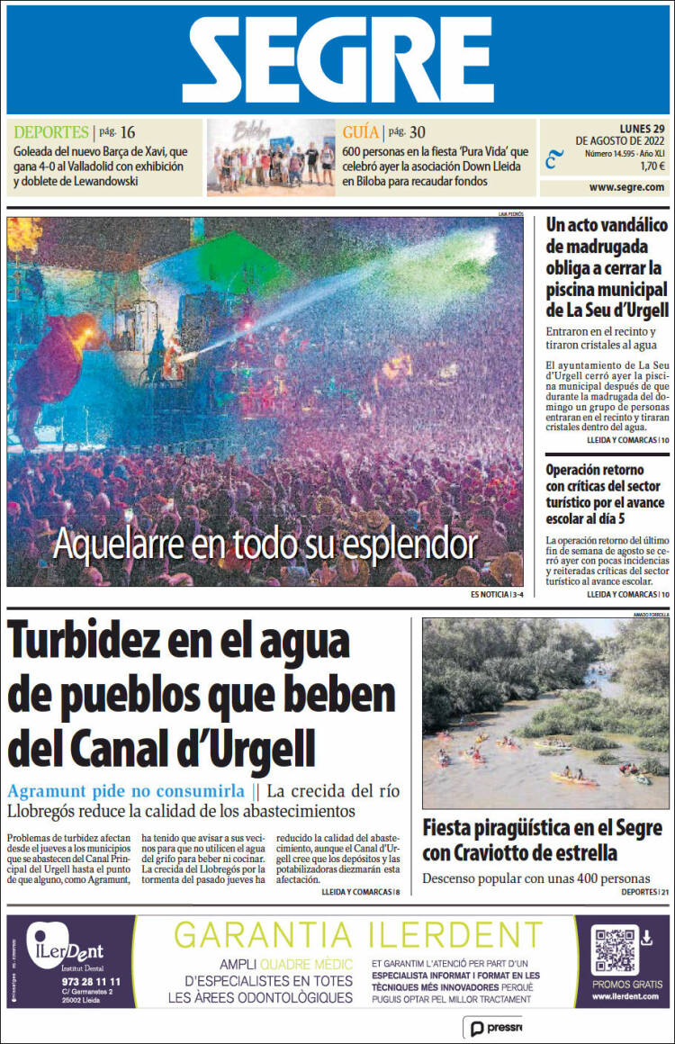 Portada de Segre  (España)
