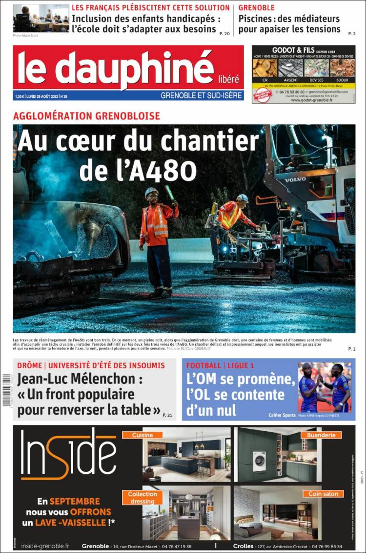 Portada de Le Dauphiné Libéré (Francia)