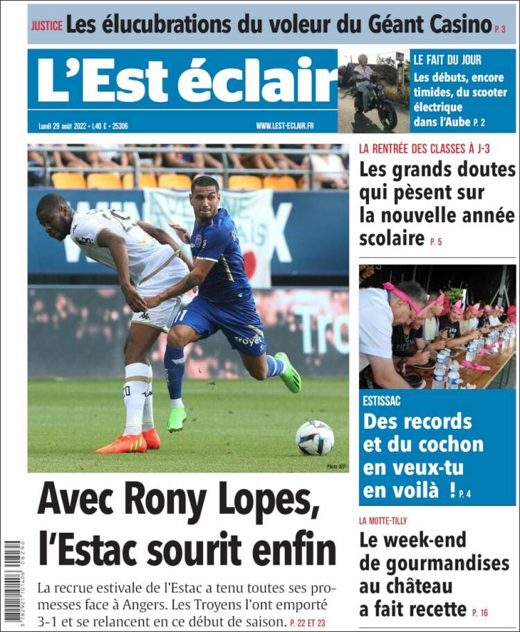 Portada de L'Est Eclair (Francia)