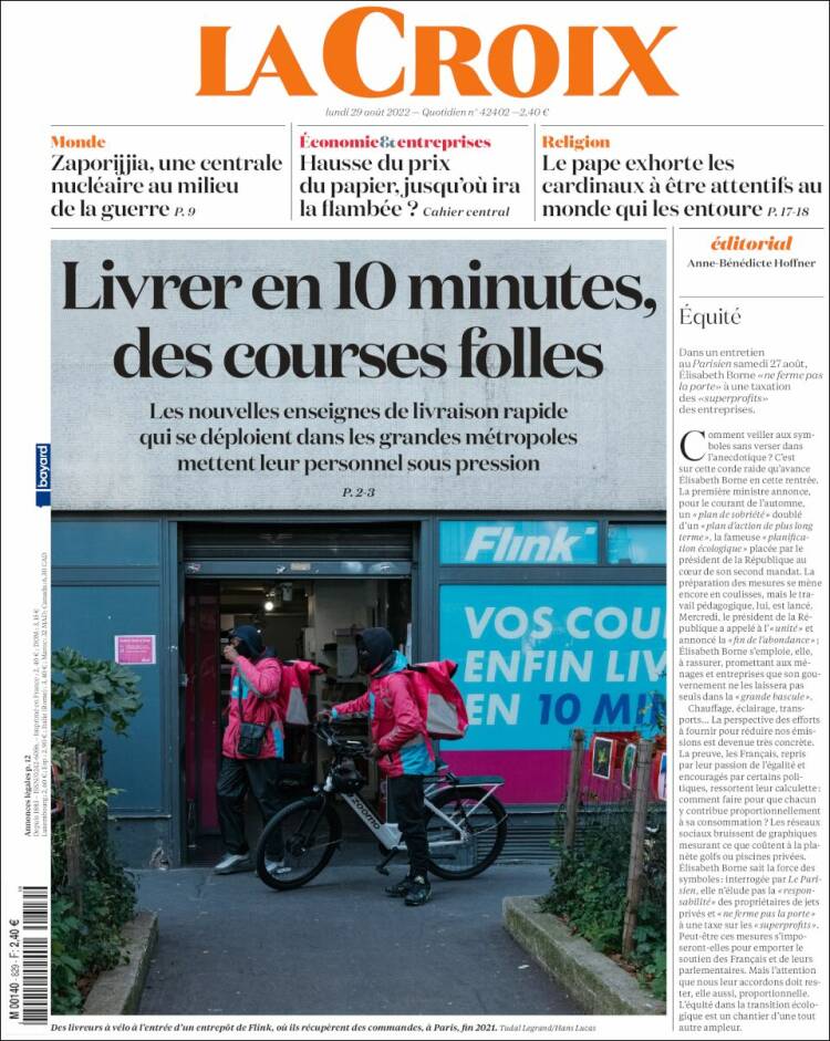 Portada de La Croix (Francia)