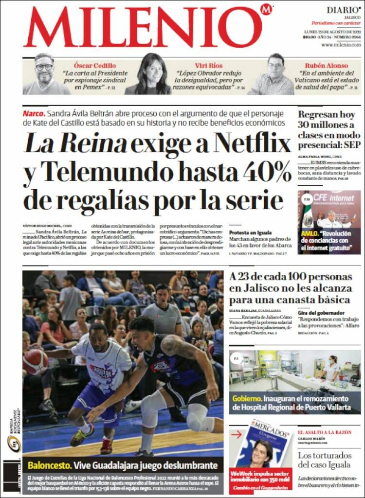 Portada de Milenio - Jalisco (M&eacute;xico)