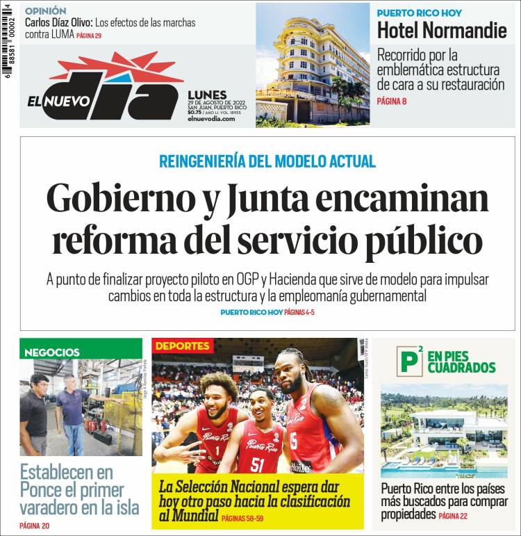 Portada de El Nuevo Día (Puerto Rico)