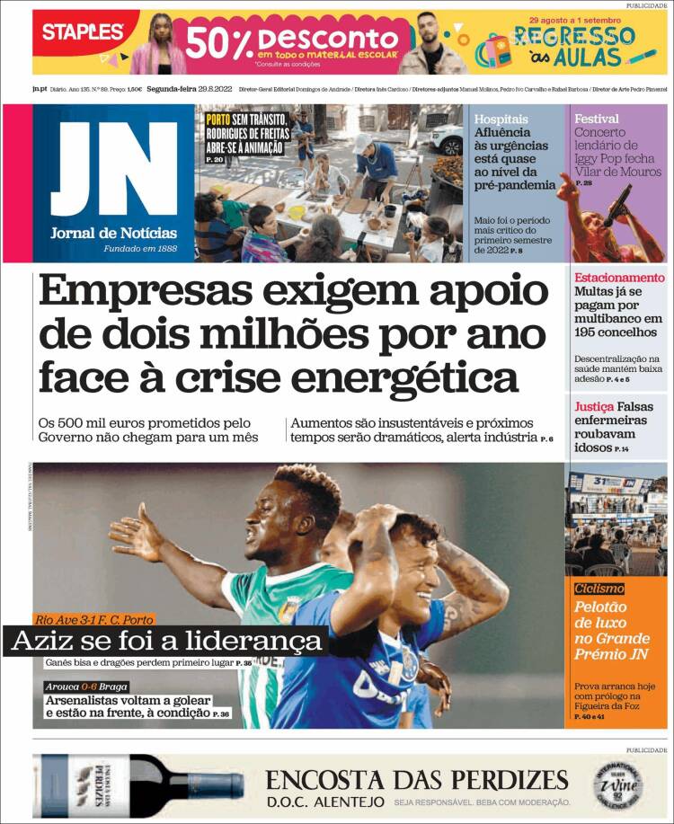 Portada de Jornal de Notícias (Portugal)