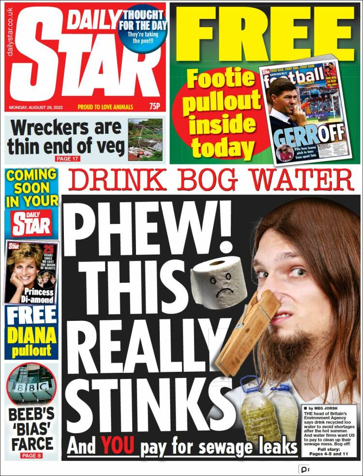 Portada de Daily Star (Reino Unido)