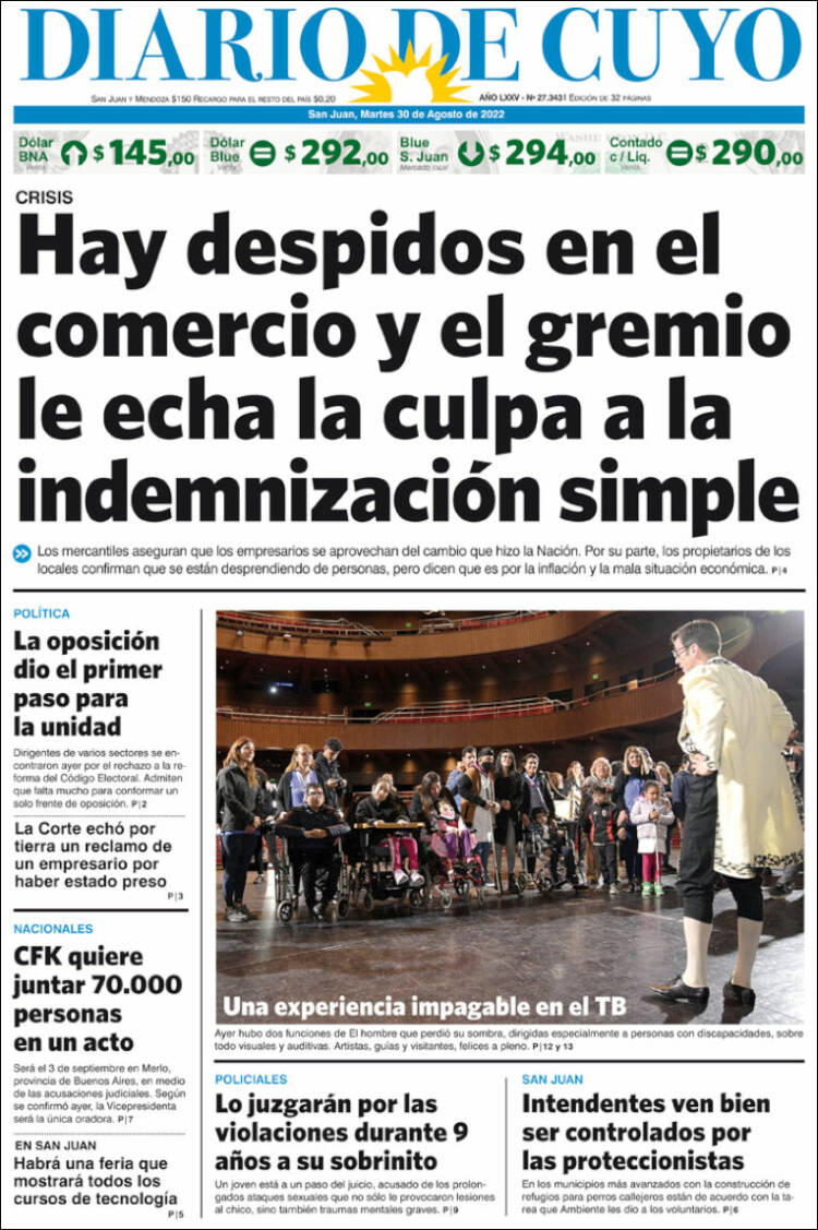 Portada de Diario de Cuyo (Argentine)