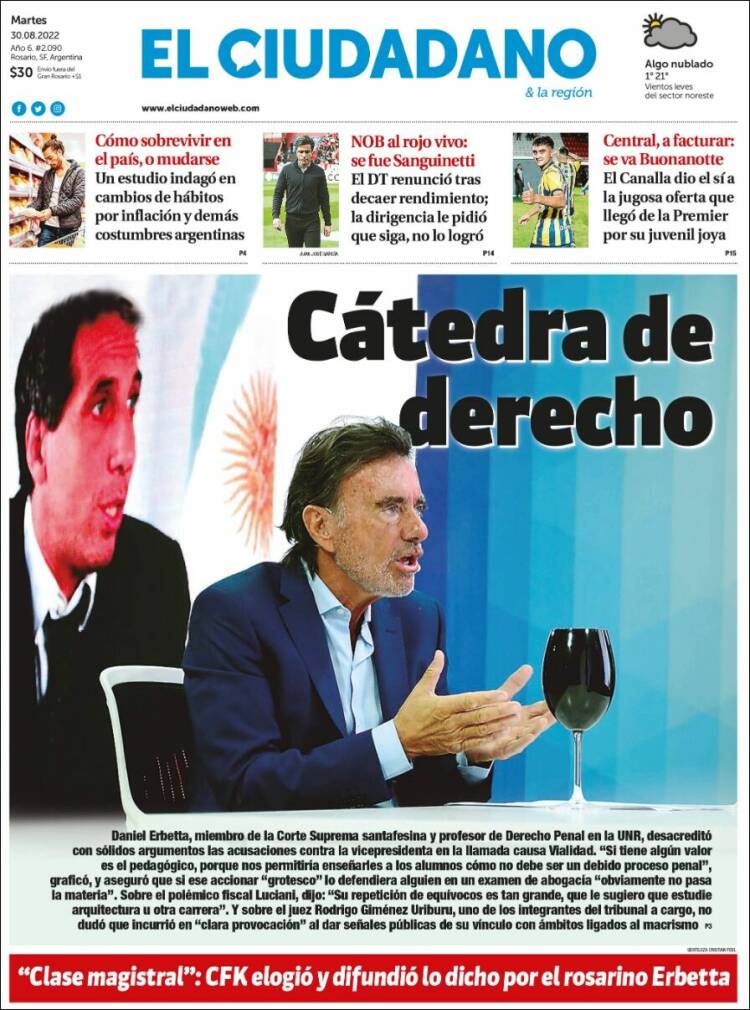 Portada de Diario El Ciudadano (Argentine)