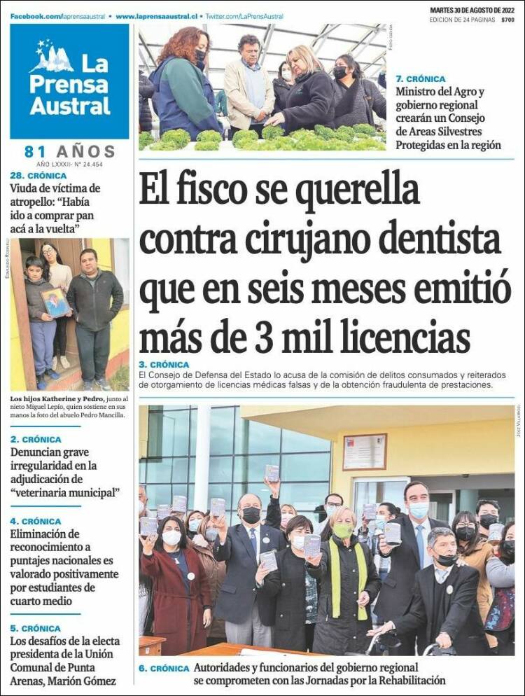 Portada de El Magallanes (Chile)