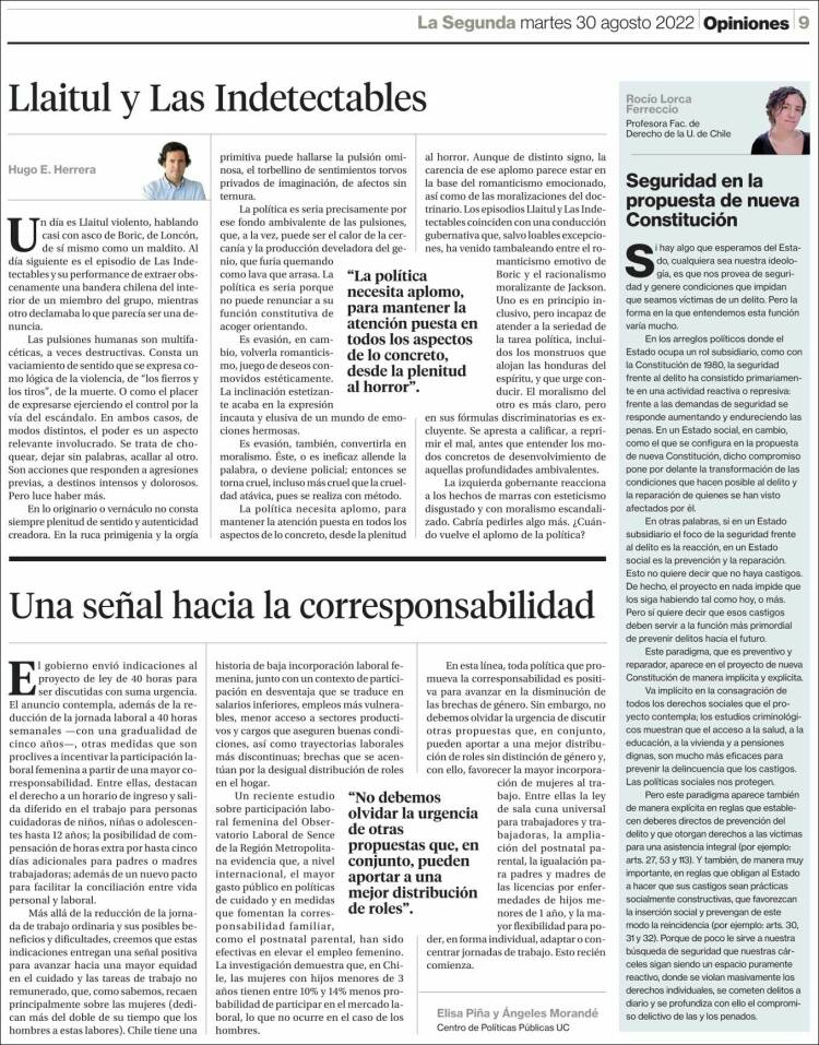 Portada de La Segunda (Chile)
