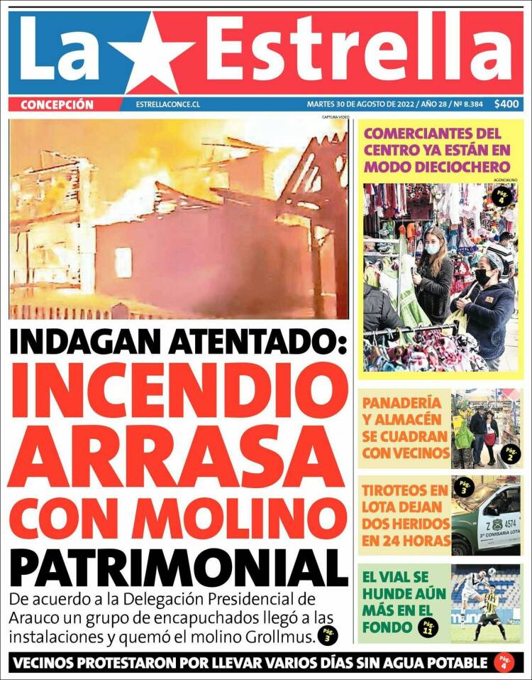 Portada de La Estrella de Concepción (Chile)