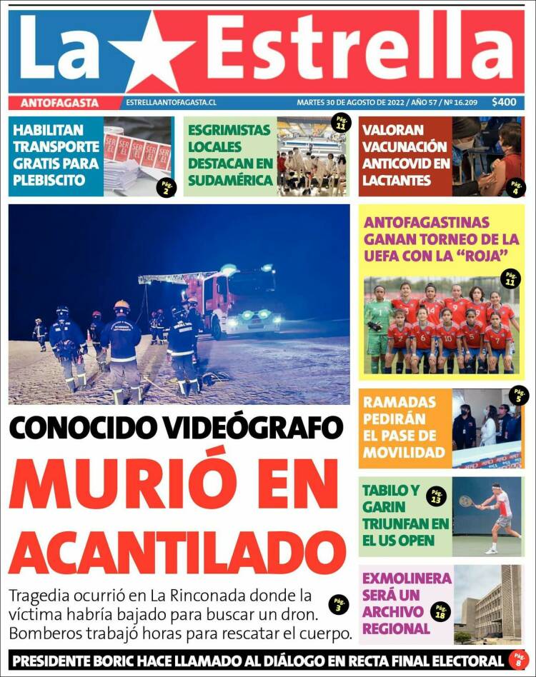 Portada de La Estrella del Norte (Chile)
